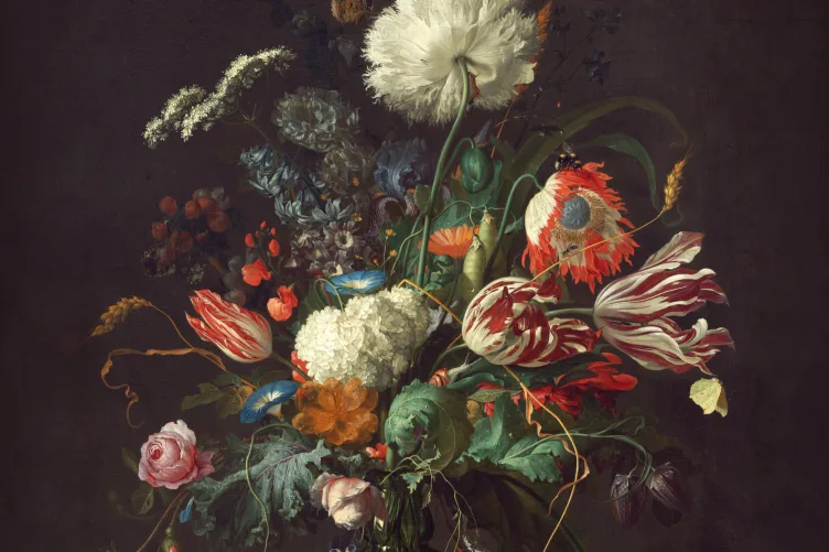 Vase Of Flowers' By De Heem Wallpaper Mural - Hovia