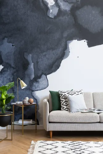 Papier Peint Shimmer Anthracite – Structure Popeline De Luxe Abcliving