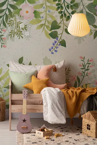 Bright Floral Garden Wall Mural - Hovia