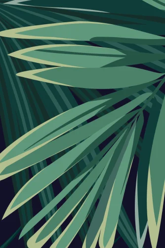 Green Tropical Plant Wallpaper Mural - Hovia
