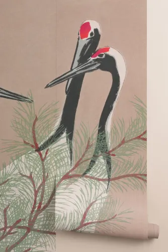 Cranes' By Kamisaka Sekka Wallpaper Mural - Hovia