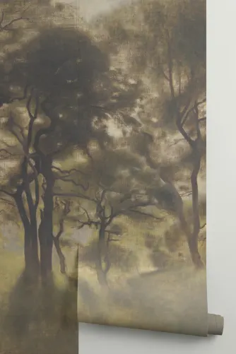 Classic Misty Forest Oil Painting Mural - Hovia