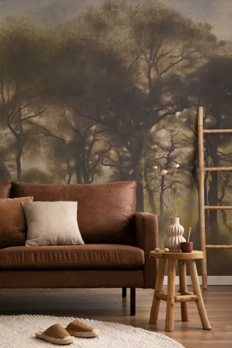 Classic Misty Forest Oil Painting Mural - Hovia