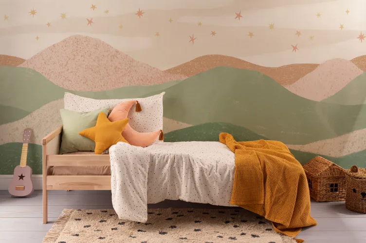 Multicolor Pastel Landscape Celestial Kids' Mural – Hovia