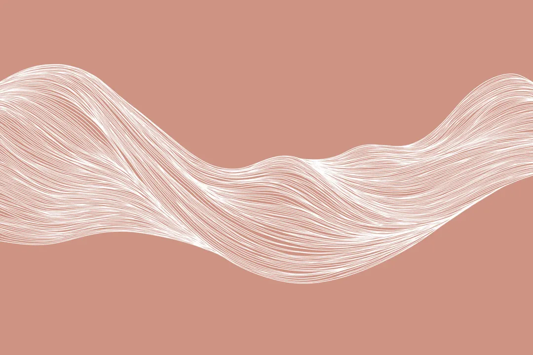 Mural Papel Pintado Abstracto Olas de Líneas Terracotta