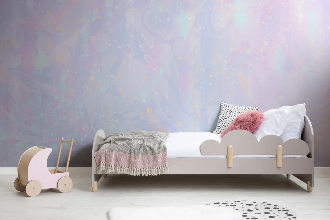 Pastell rosa og lilla enhjørning fototapet