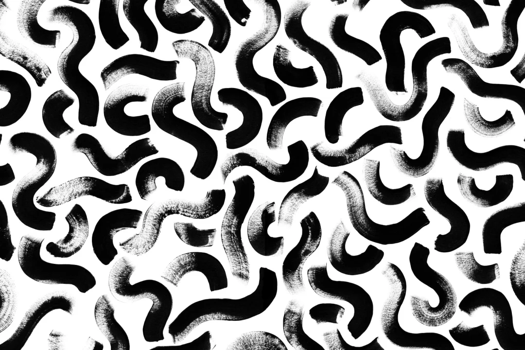 Black Paint Brush Strokes Abstract Wallpaper Mural