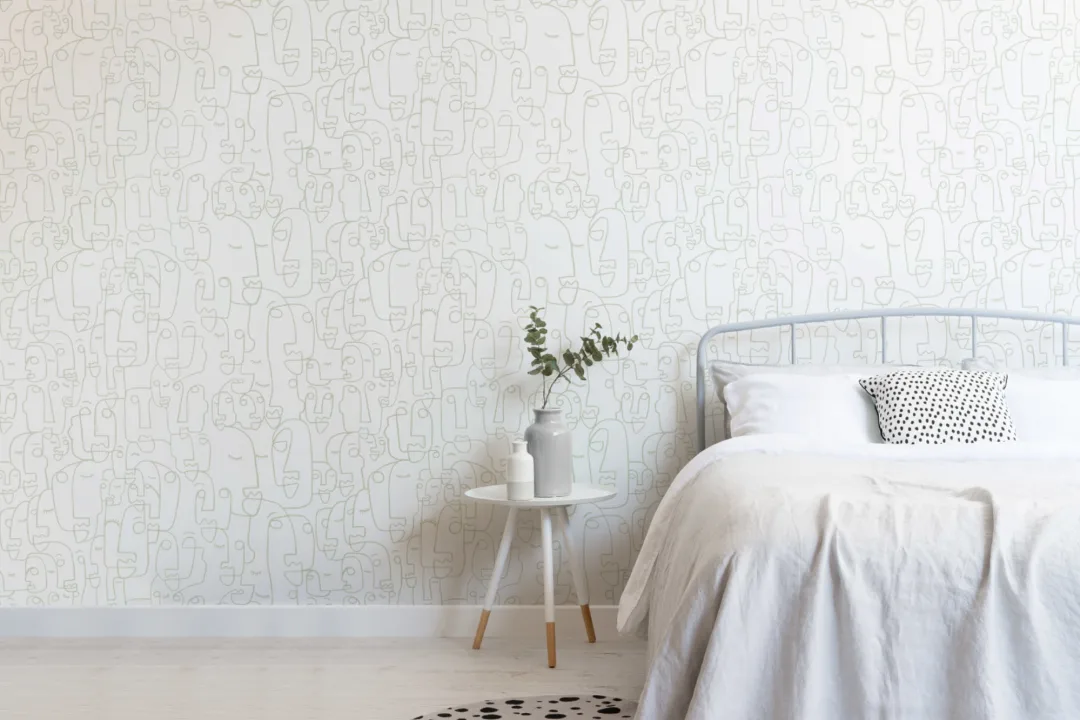 Sage Line Drawing Face Wallpaper Mural