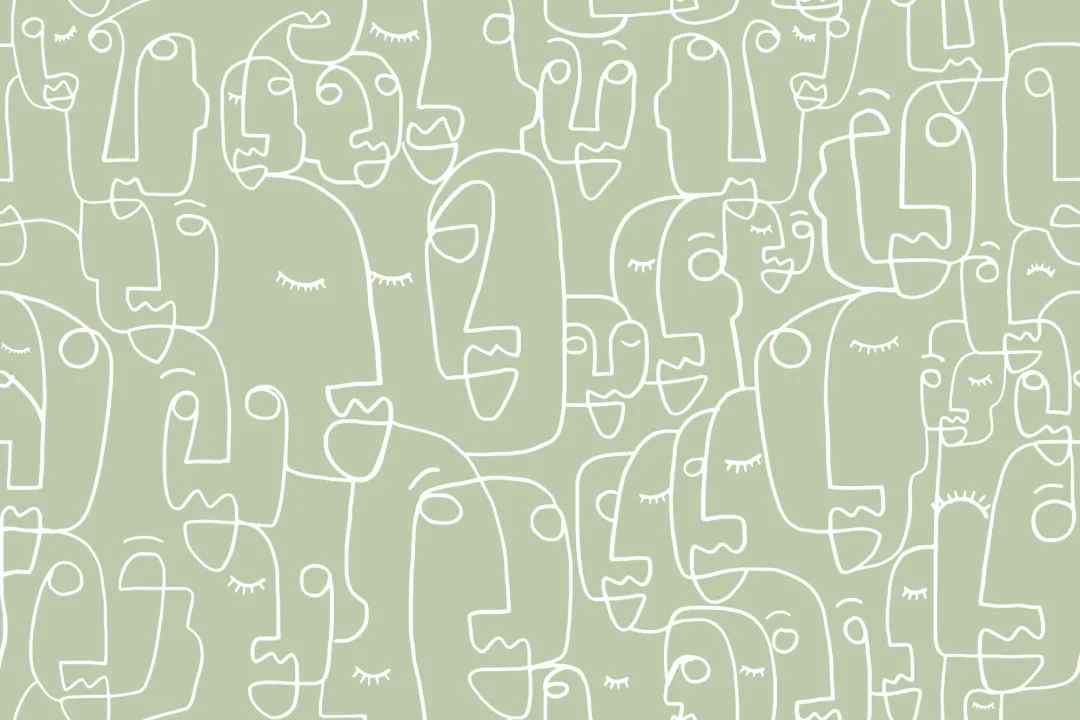 Sage & White Face fototapet