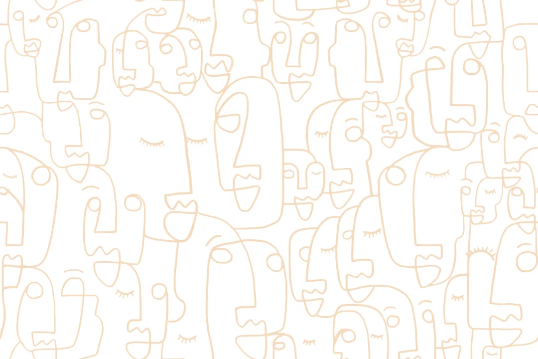 Nude Large Line Drawing Face Wallpaper Mural