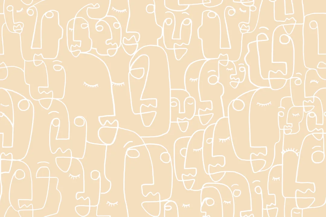 Nude & White Face Wallpaper Mural