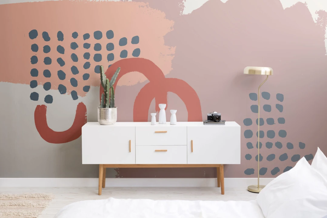 Neutral Abstract Painting Wallpaper Mural