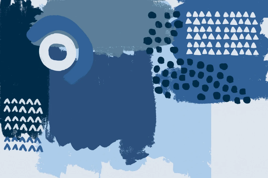 Blue Abstract Painting Wallpaper Mural