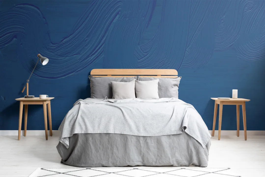 Classic Blue Paint Brush Stroke Texture Wallpaper Mural