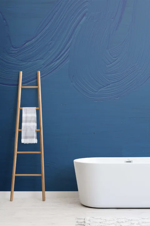 Mural Papel Pintado Cielo con Pinceladas de Barniz de Classic Blue