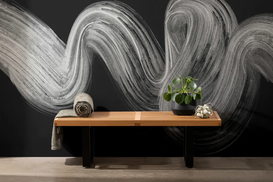 Black Paint Brush Stroke Squiggle Wallpaper Mural