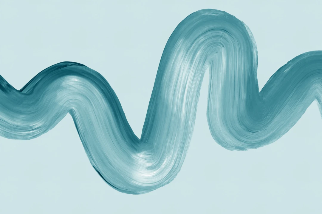 Blue Paint Brush Stroke Squiggle Wallpaper Mural