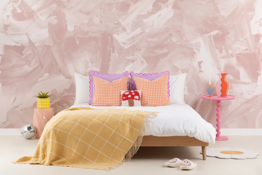 Rose Bej Abstract Paint Stroke Wallpaper Mural