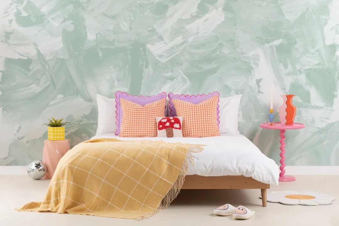 Soft Sage Abstract Paint Stroke Wallpaper Mural