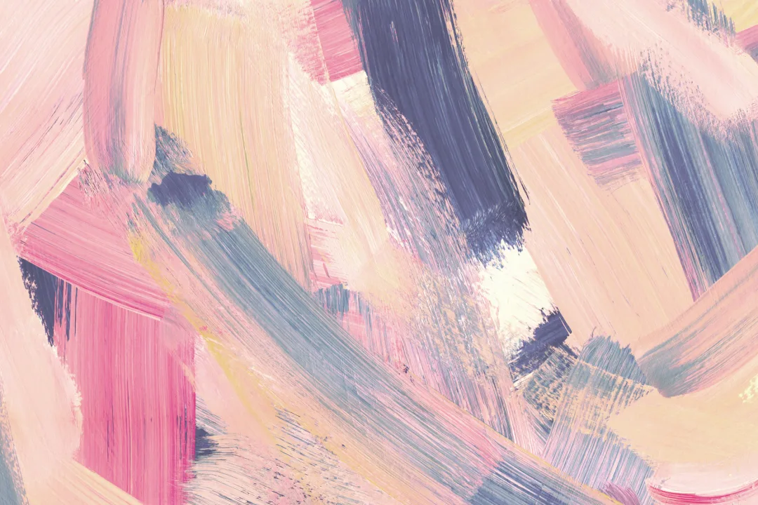 Pink & Peach Abstract Paint Brush Strokes Wallpaper Mural