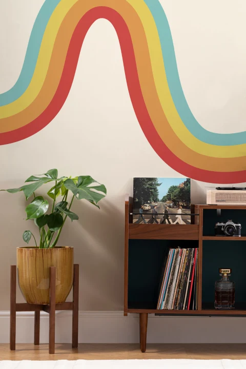 70s Retro Rainbow Wallpaper Mural