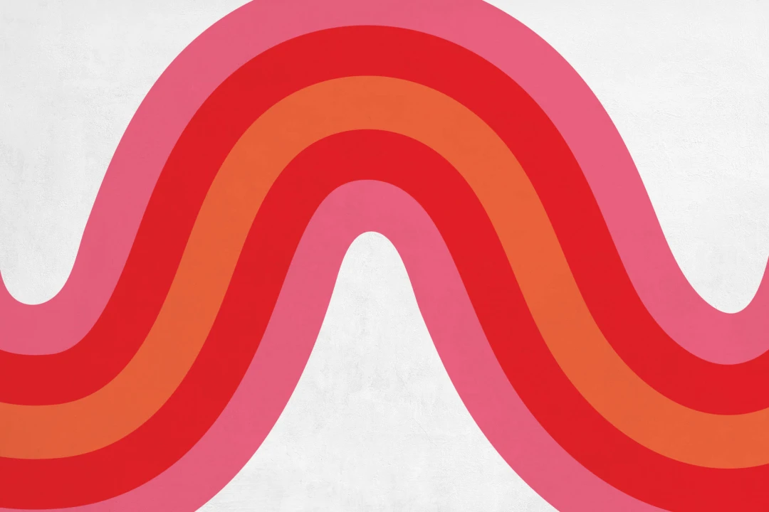 Pink & Orange Retro Wave Wallpaper Mural