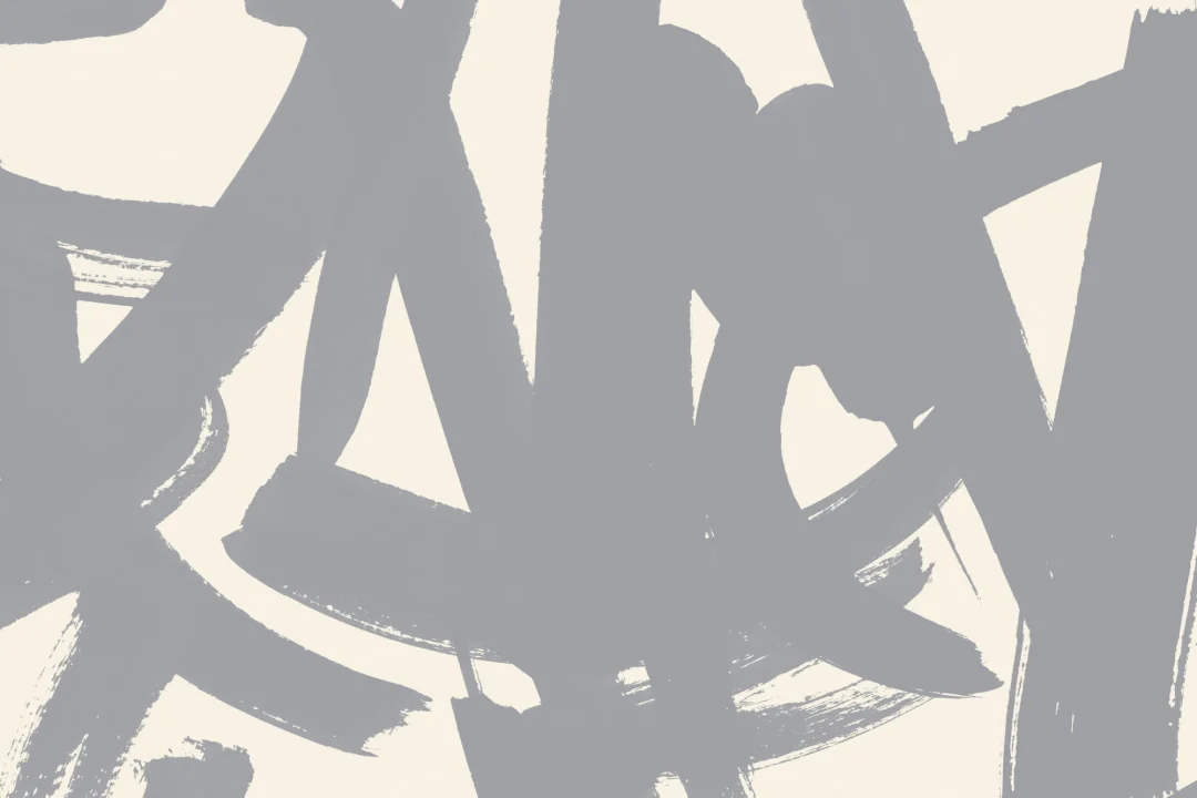 Gray Japanese Calligraphy Abstract Wallpaper Mural