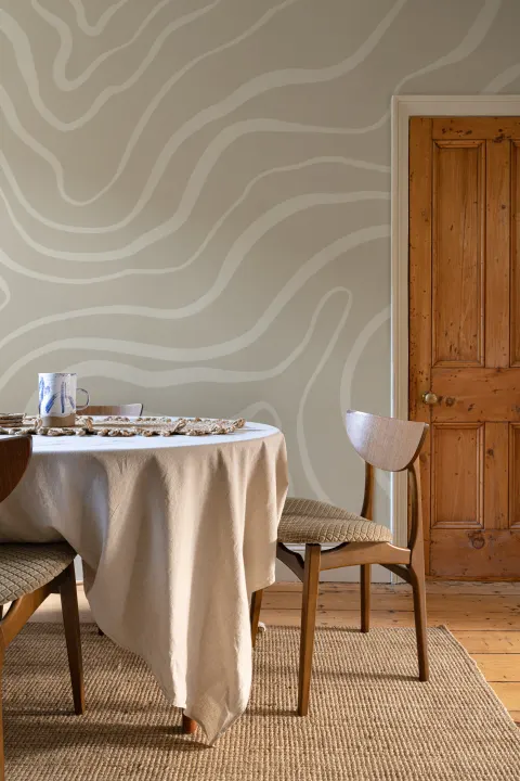 Neutral Tone Modern Abstract Lines Wallpaper Mural