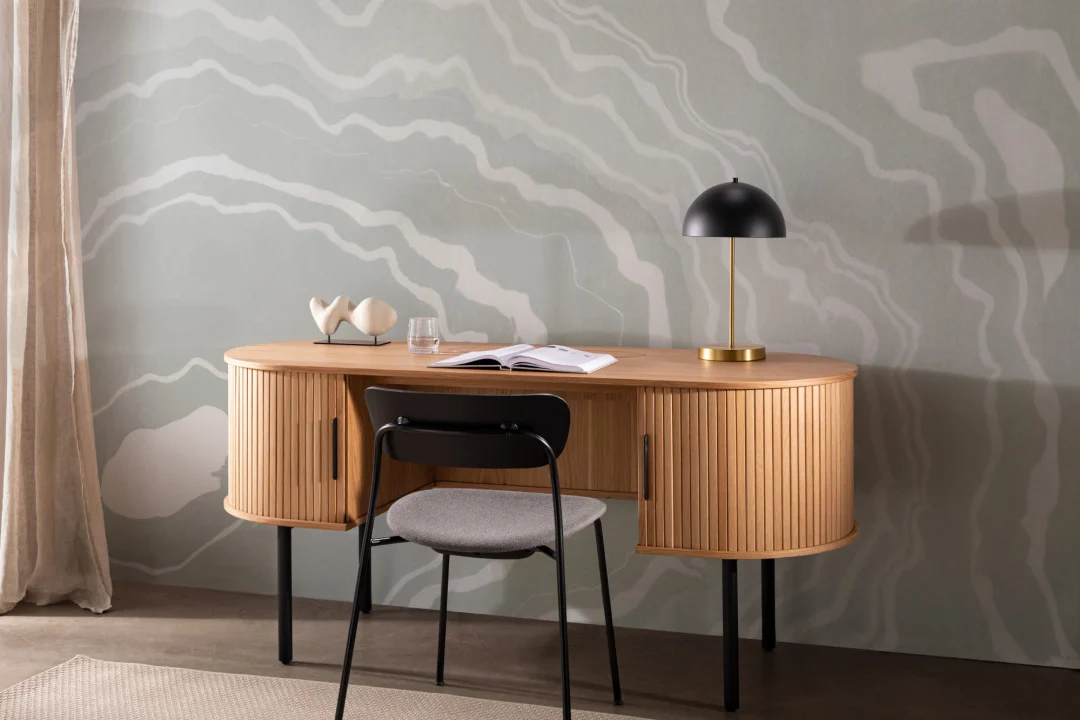 Verde japoneză Marbled Art Suminagashi Wallpaper Mural