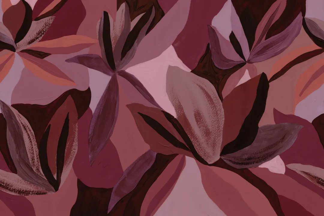 Flerfärgad mörk blommig art deco mural-tapeter för fantastiska rum