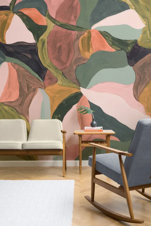 Multicolor Abstract Art Design Contemporary Mural