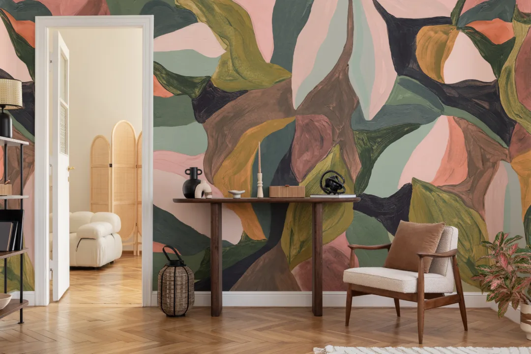 Flerfarvet abstrakt kunstdesign moderne fototapet