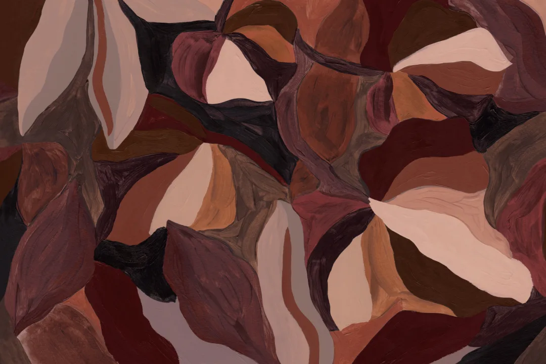 Dark Muted Abstract Art Contemporary Mural