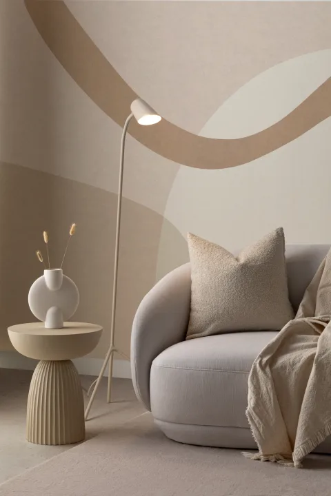 Soft Neutral Cut Out Abstract Shapes Wallpaper Mural