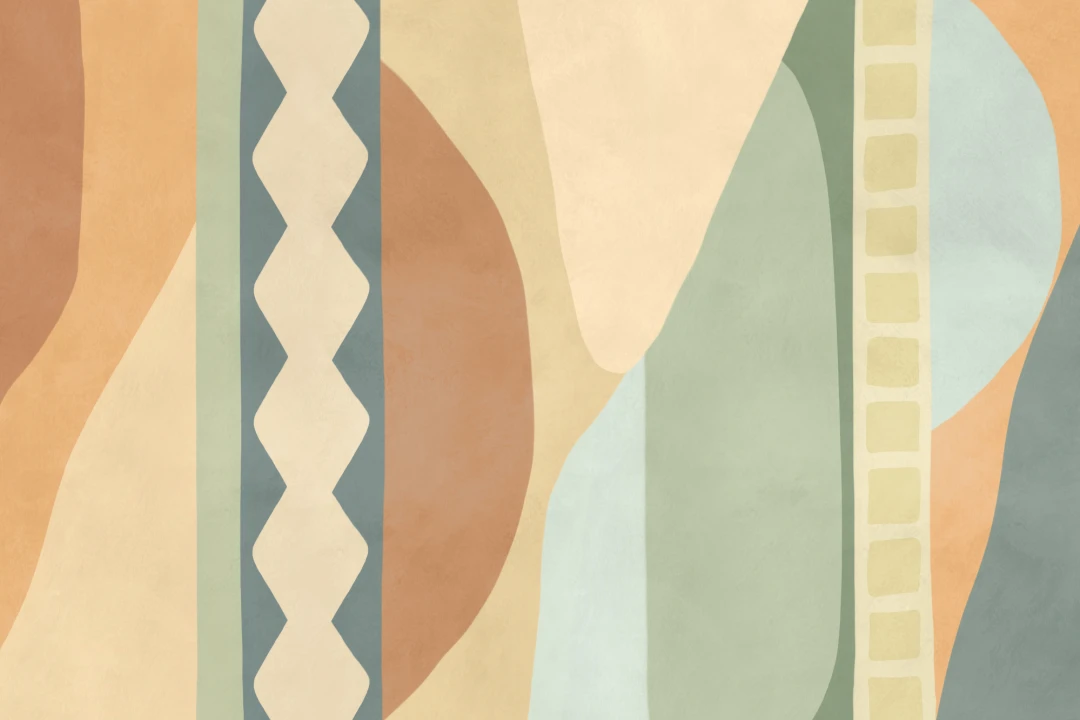 Flerfärgad abstrakt geometrisk klassisk mural-tapeter med retrokänsla