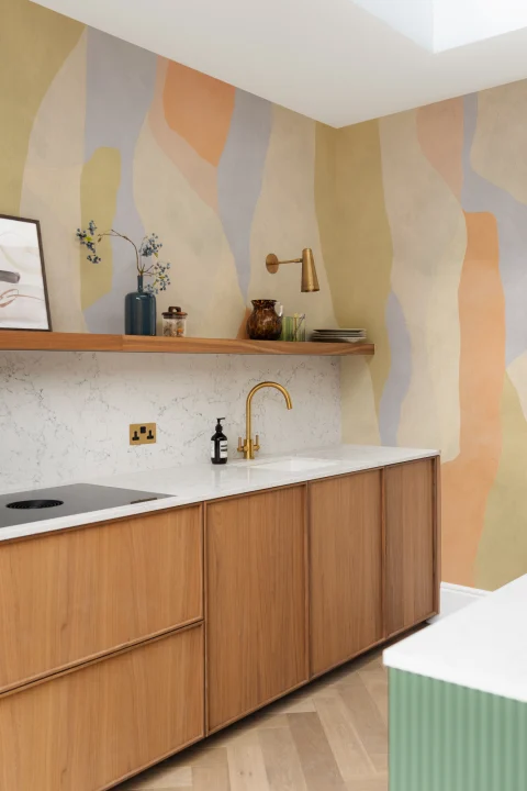Mångfärgad abstrakt mönstrad mexikansk mural-tapeter