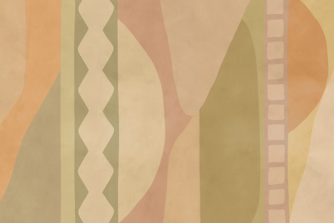 Warm Abstract Multicolor Geometric Mural