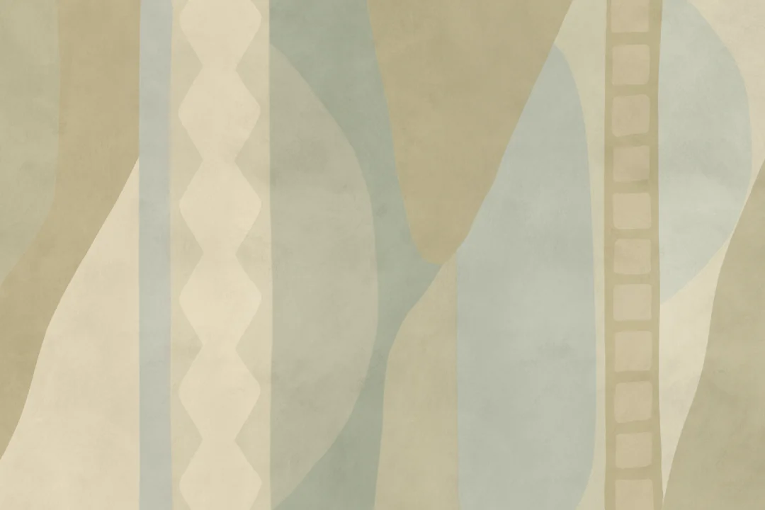 Green Geometric Chic Abstract Mural for Serenity