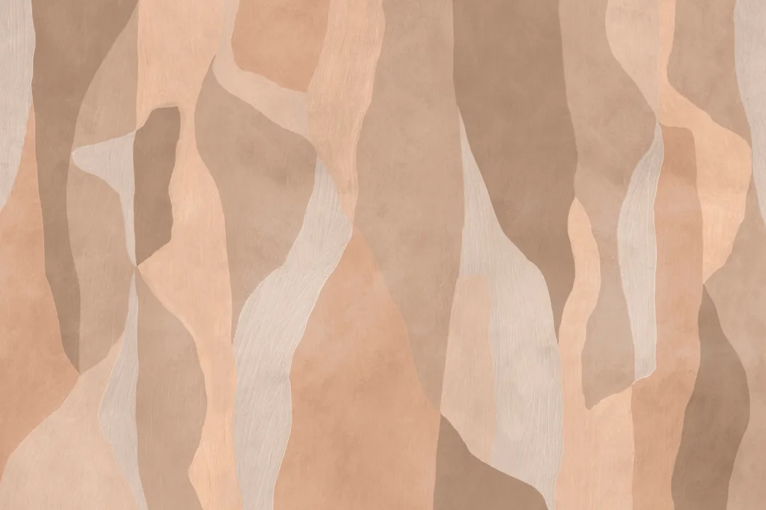 Neutral Abstract Art Mural For A Calming Ambiance