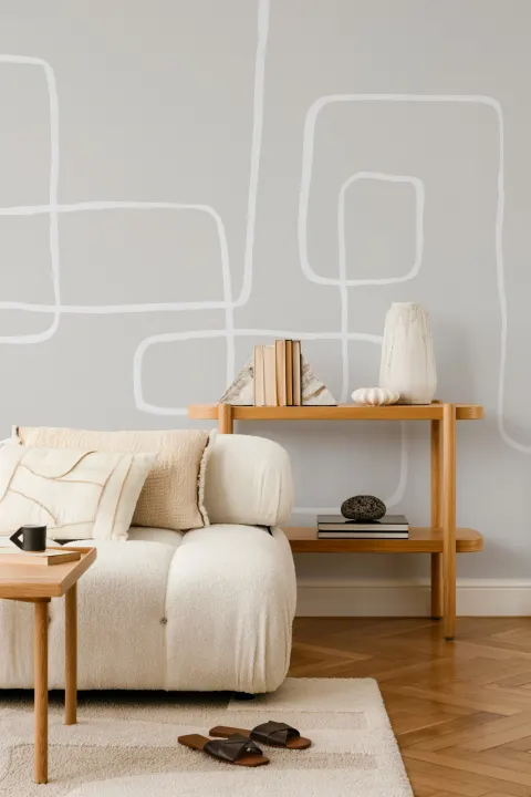 Modern neutral abstrakt konst fototapet