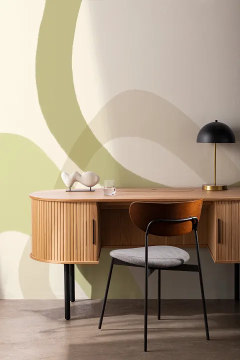 Green Abstract Contemporary Line Art Mural