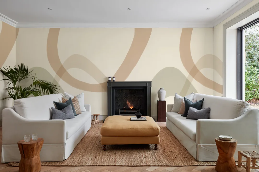 Beige Abstract Contemporary Warm Vibe Mural