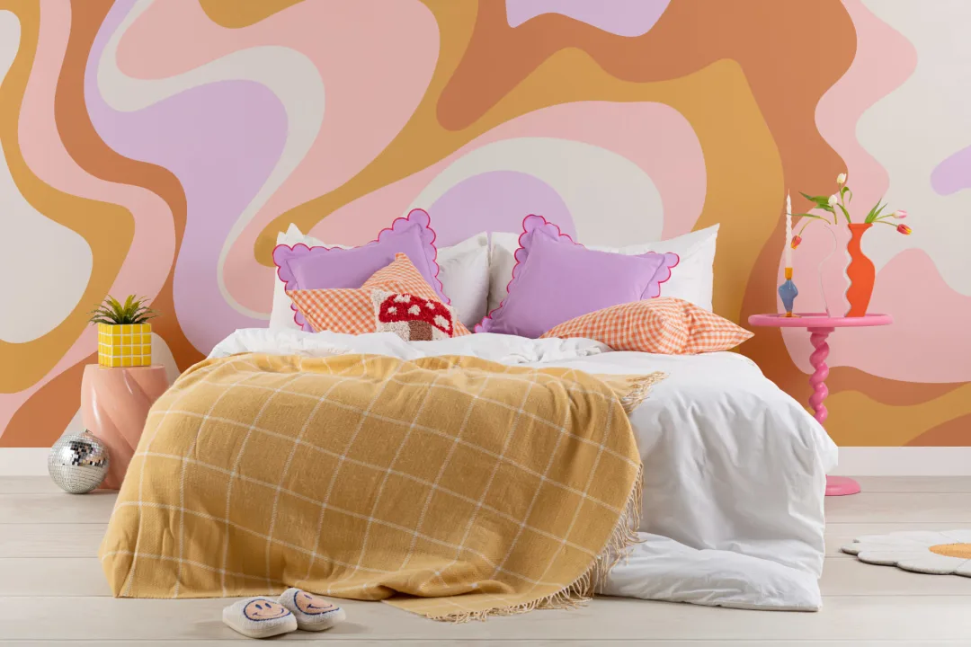 Groovy Colorful 70s Wallpaper Mural