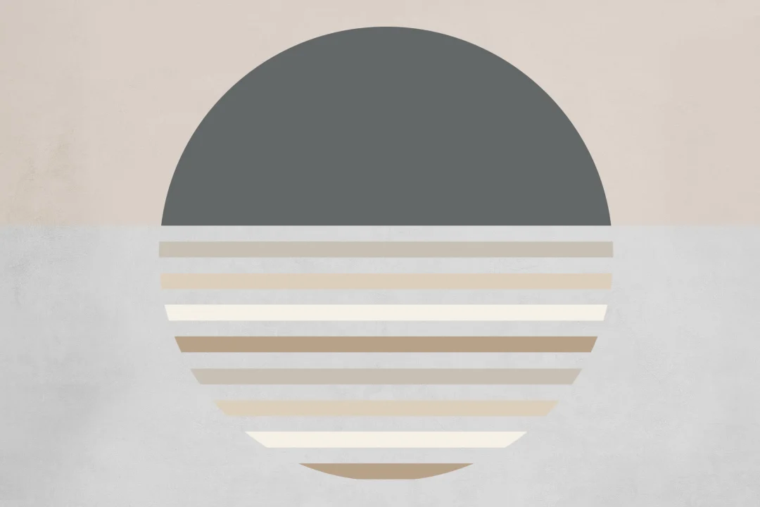 Neutral Abstract Circle Wallpaper Mural
