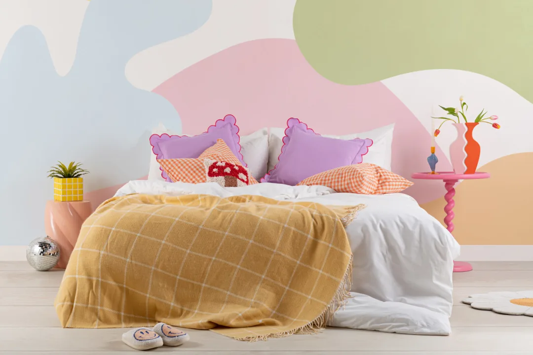 Big Bright Abstract Shapes Wall Mural