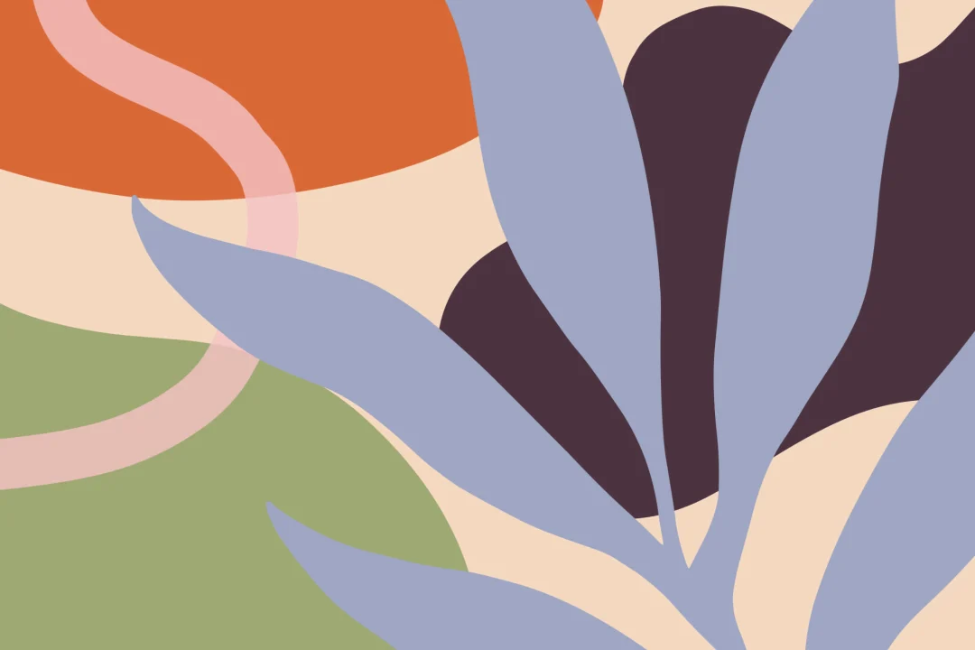 Multicolor Large Abstract Tropical Leaves Wallpaper Mural