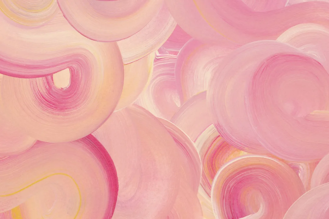 Pink Painted Swirl Brush Strokes Wall Mural