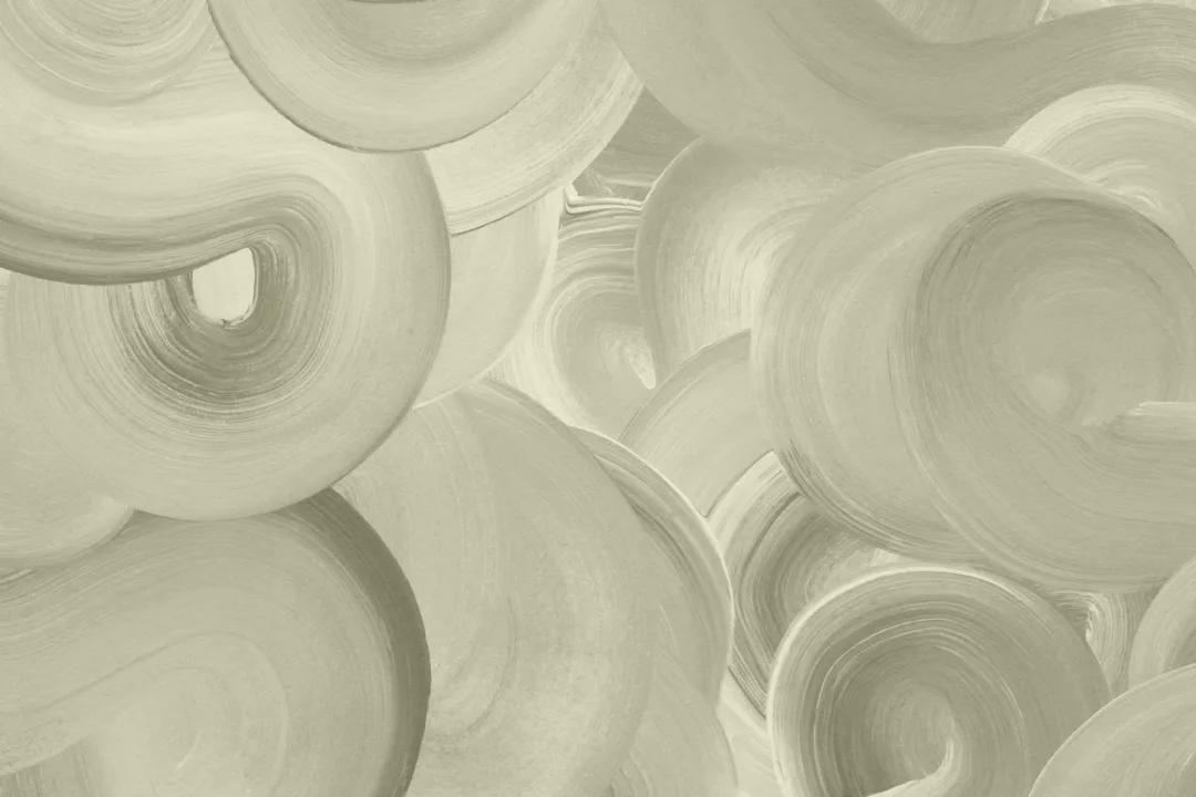 Green Large Swirl Brush Strokes Wall Mural