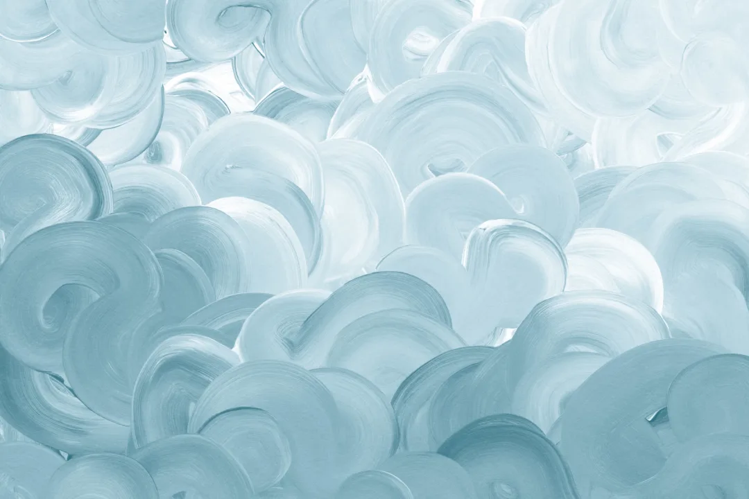 Blue Painted Swirl Brush Strokes Wall Mural