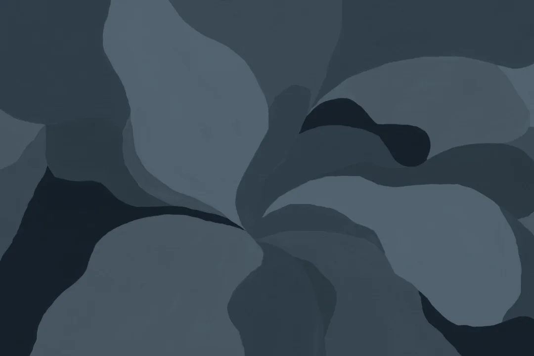 Blue Abstract Magnolia Flower Mural